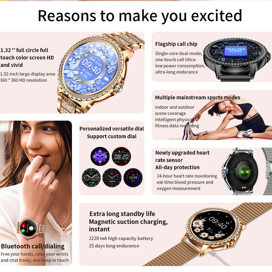 696 nuevo reloj inteligente co - Watches Ladies Smartwatch reseña y precio